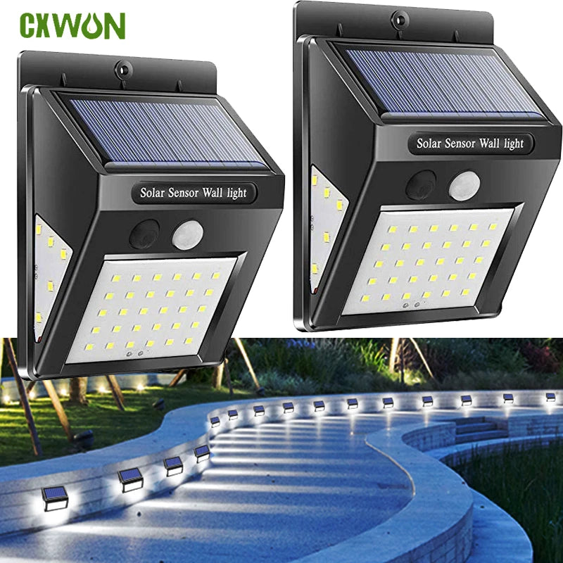 Solar Panel Outdoorlights Motion Sensor 1200mA Outdoor Waterproof Zpaxo