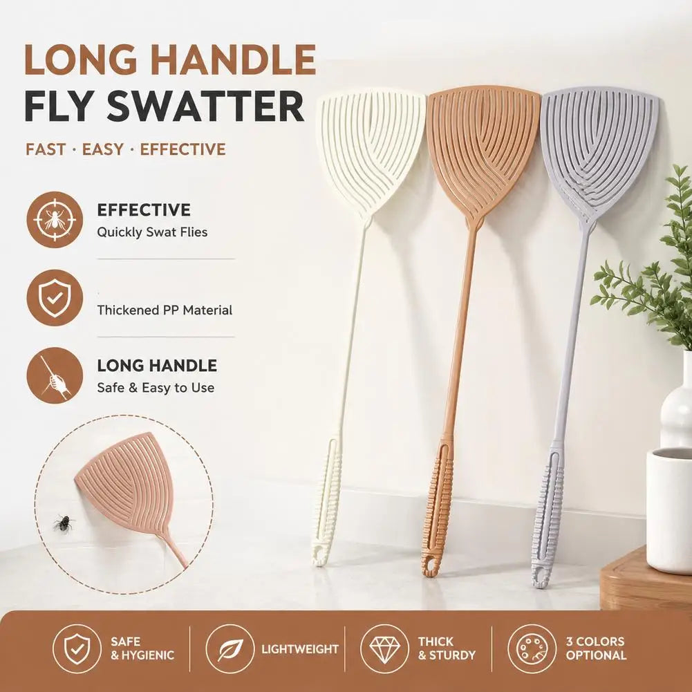 Heavy-Duty Plastic Fly Swatter with Long Handle | Indoor & Outdoor Fly Swatter Zpaxo