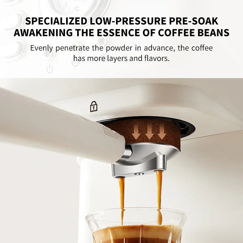 220V Italian Espresso Coffee Machine Stainless Steel Coffee Maker Semi-automatic Commercial Milk Frother Espresso Machine Office Zpaxo