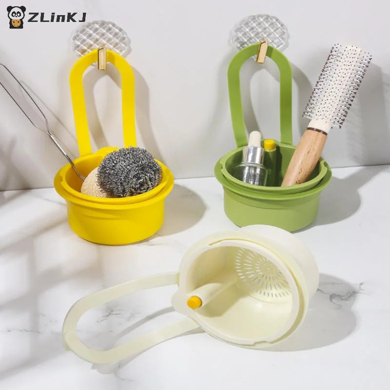 ▶1PCS Kitchen Waste Collector Sink Drain Basket Faucet Hanging Filter Bag Adjustable Automatic Basket Sink Sponge Rack Zpaxo