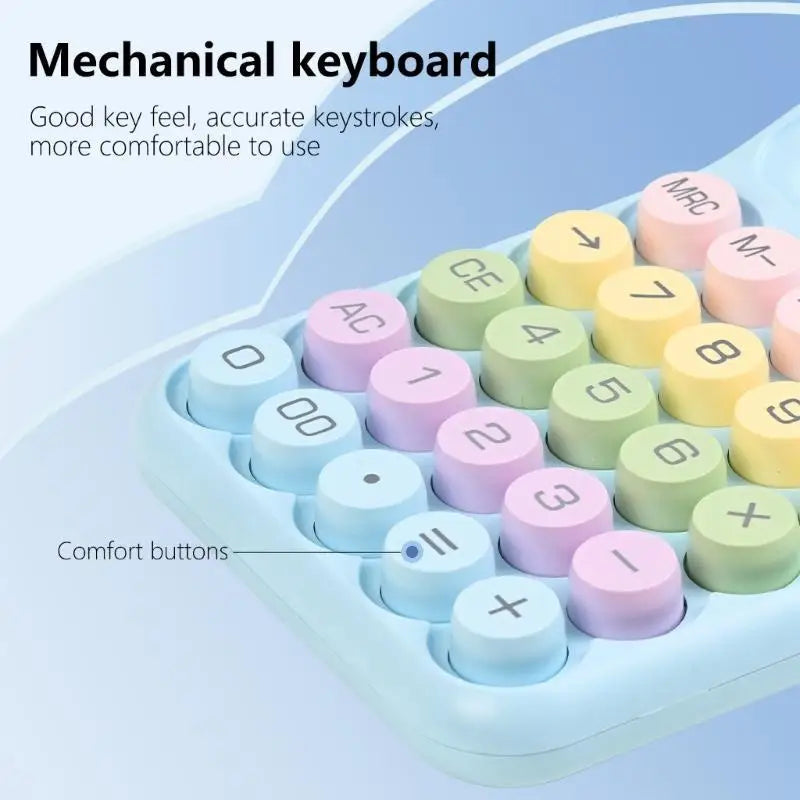 652F Mechanical Keypad Calculator Clear LCD Display Student Stationery Zpaxo