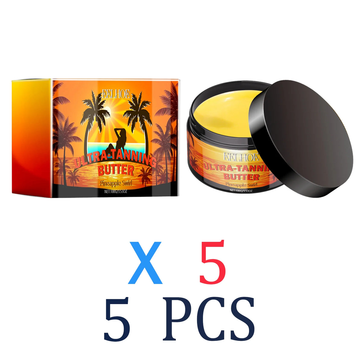 Tanning Gel for Deep Bronze Glow with Coconut Oil and Carrot Seed Oil for Outdoor Tanning to get Sun Kissed Skin Deep Hydration Zpaxo 5 Pcs