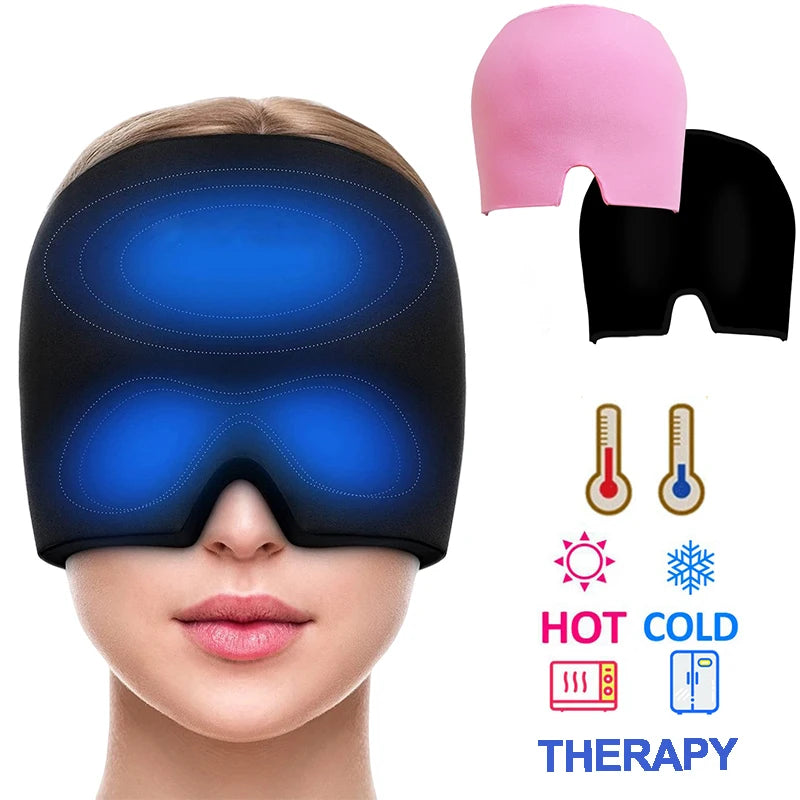 Gel Ice Headache Migraine Relief Hat Cold Compress Therapy Cap Ice Head Wrap Pack Eye Mask For Pressure Relieve Pain Ice Hat Zpaxo