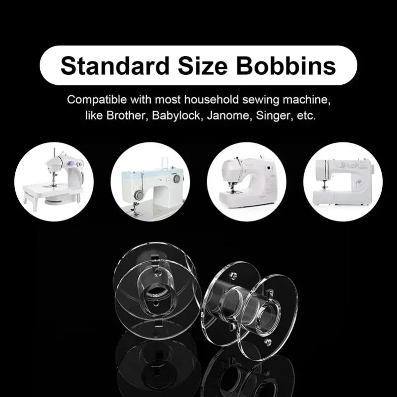 25Pcs Clear Sewing Machine Bobbins Spools Empty Bobbins Spools Plastic Storage Box For Household DIY Sewing Accessories Tools Zpaxo
