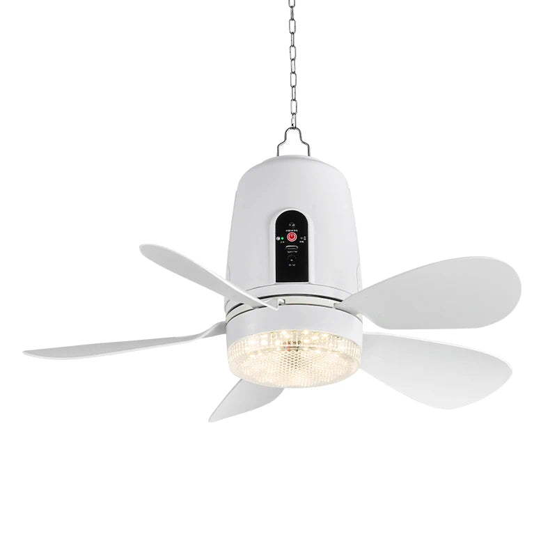2026 Solar Ceiling Fan Light Remote Control Silent IP65 Waterproof Zpaxo WHITE