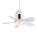 2026 Solar Ceiling Fan Light Remote Control Silent IP65 Waterproof Zpaxo WHITE