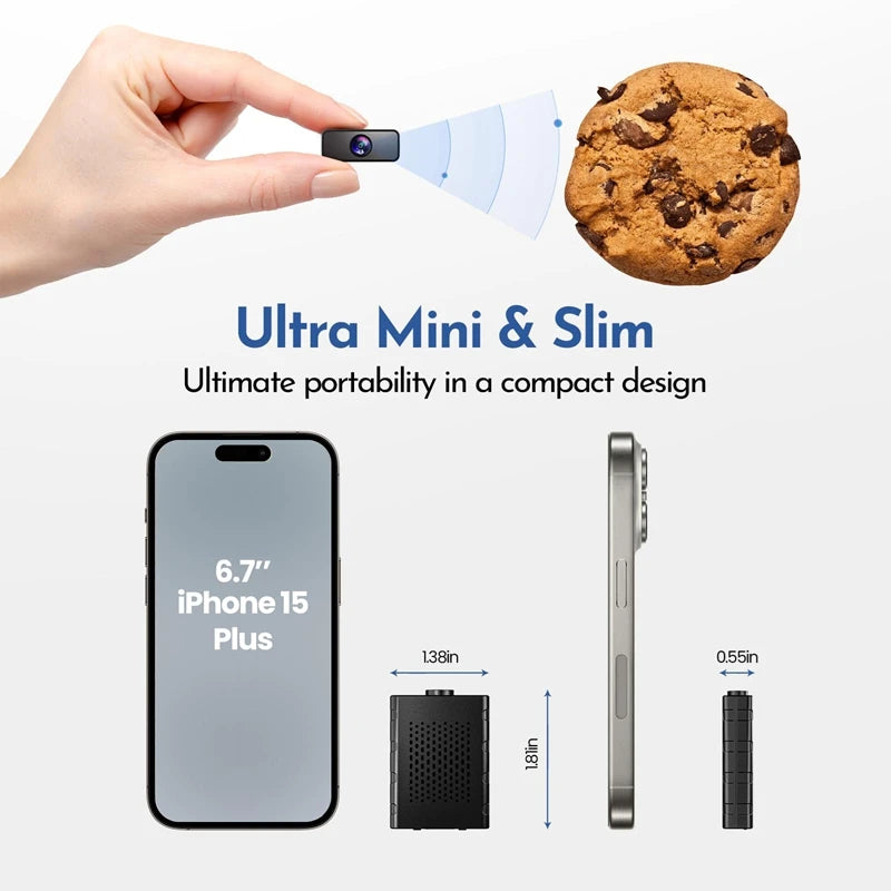 Indoor 4K Security Mini Camera Night Vision 4H Battery Life Motion