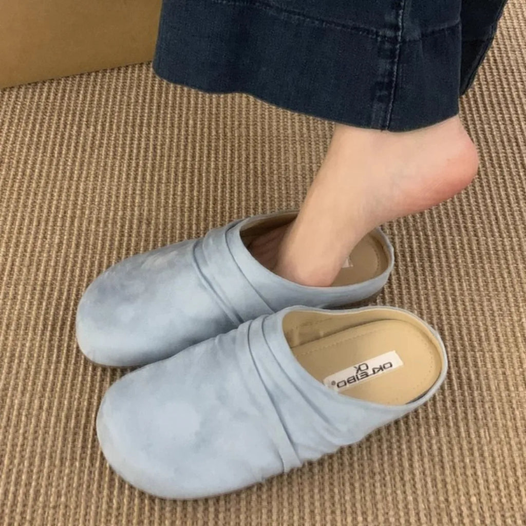 Flat Shoes for Women Thick Soled Soft Boken Shoes for Women Spring Autumn 2025 New Outerwear Retro Round Toe Ladies Shoes Zpaxo