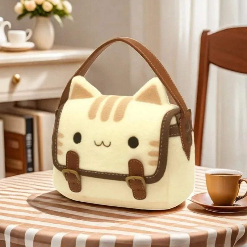 Cute Plush Cat Bag Handbag Cute Stuffed Animal Handmade Backpack Shoulder Bag Ideal Gift Fos Girl Kitty Collection Crossbody bag Zpaxo