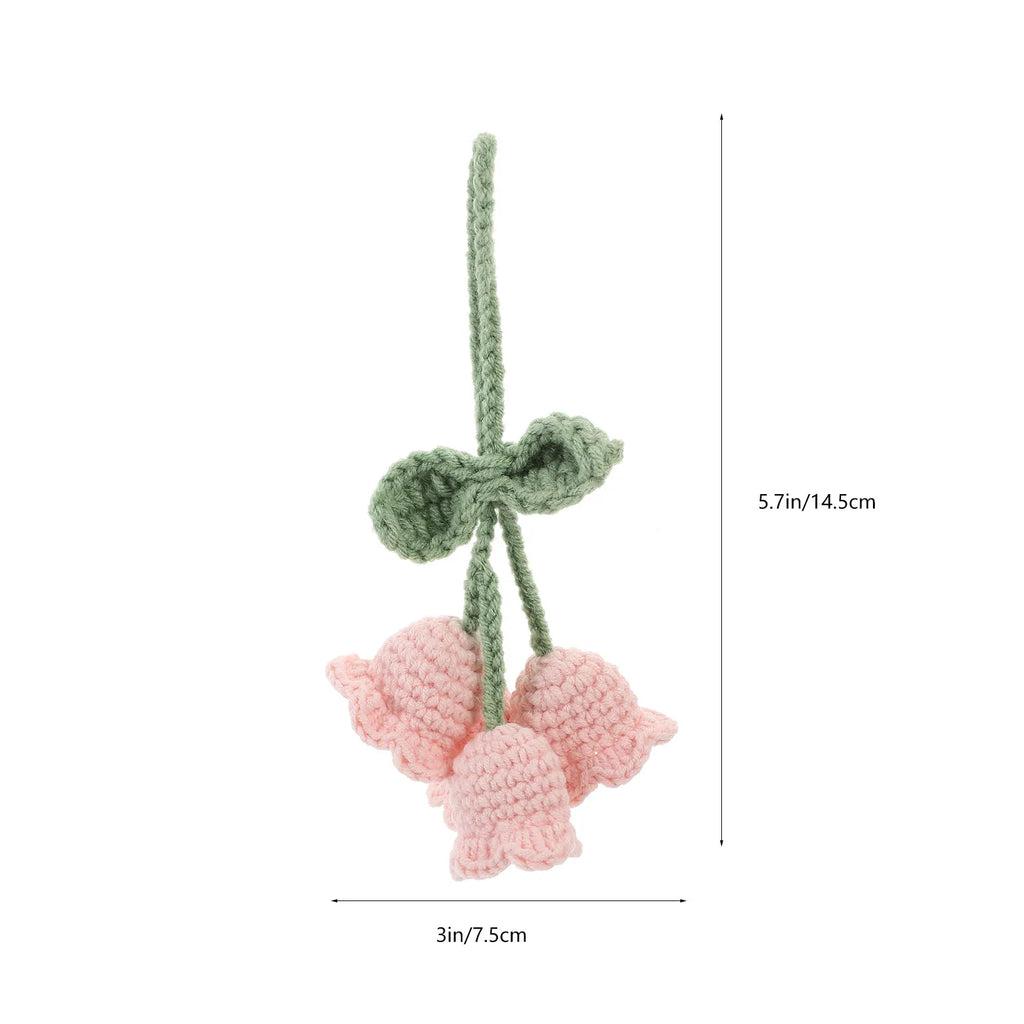 Adorable Knitted Convallaria Flower Pendant Crochet Hanging Ornament