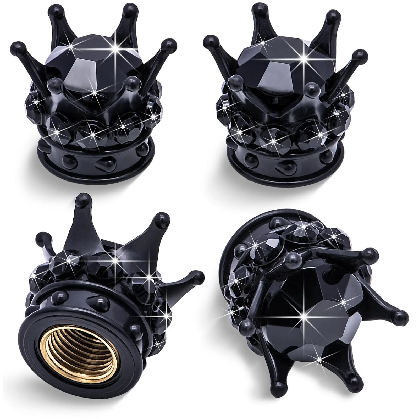 Crown Diamond Tire Valve Caps – Rhinestone Car Accessories