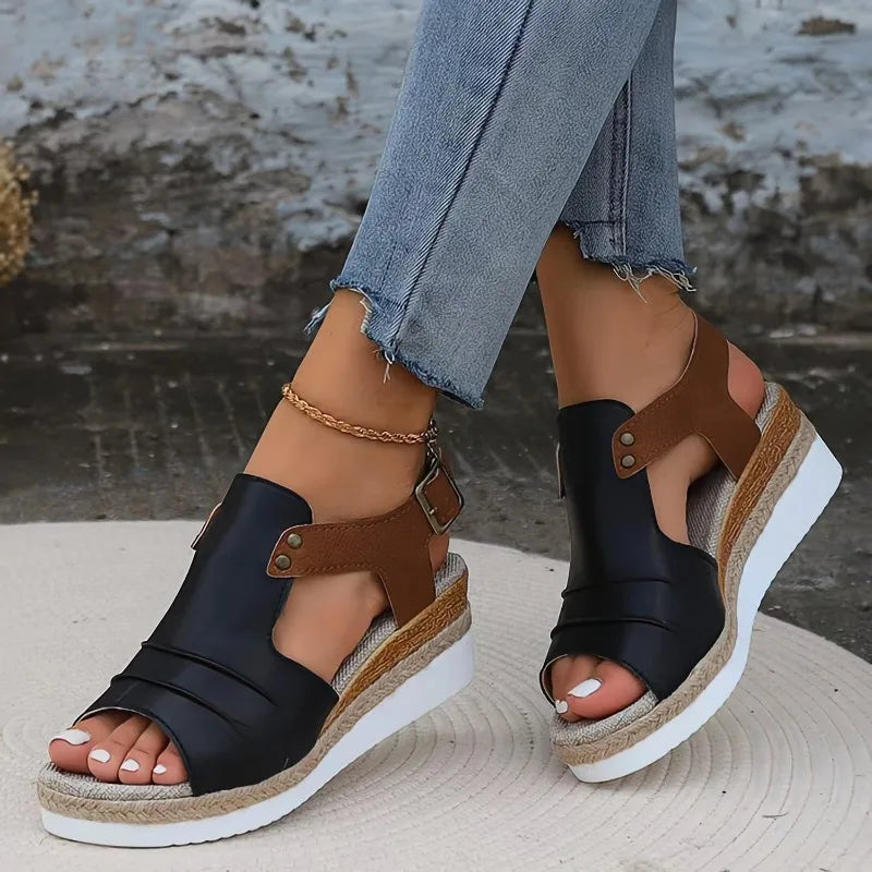Women Wedges Sandals 2024 New Summer Lightweight Shoes for Women Platform Casual Sandals Women Beach Luxury Designer Sandals Zpaxo black 44