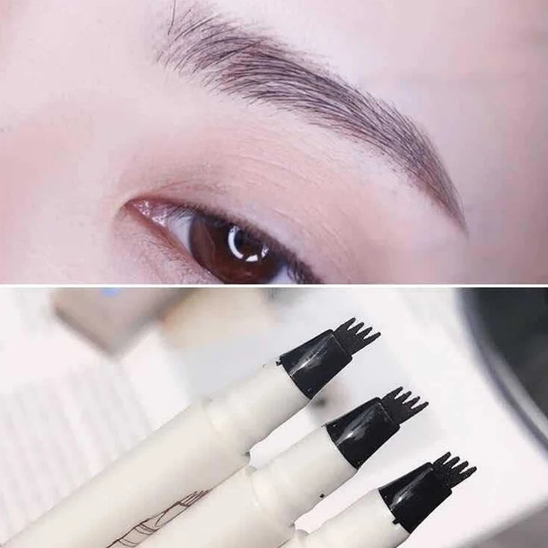 4 Splitted Head Liquid Eyebrow Pencil Outline Wild Eyebrow Long Lasting Waterproof High Pigmented Brow Makeup Pen Cosmetics Zpaxo