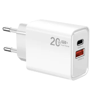 20W USB-C PD Fast Charger – iPhone 15, Samsung S24 & More USB-C Wall Charger Zpaxo White EU