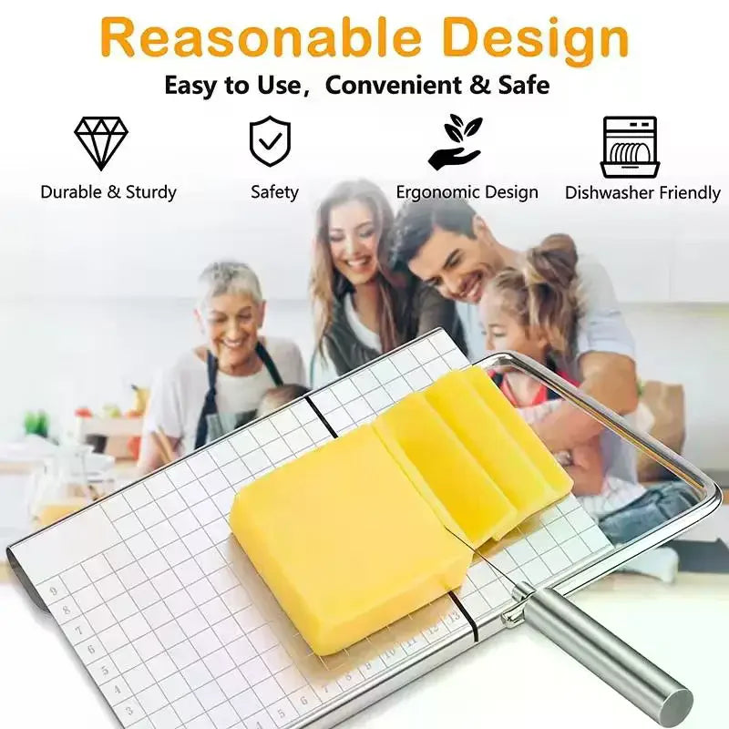 1Pc Cheese Slicer, Stainless Steel Cheese Cutter With Measurements, Heavy Duty Butter Cutter, Baking Tools, Kitchen Gadgets Zpaxo