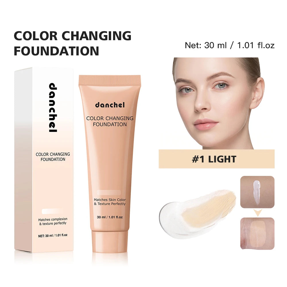 Color Changing Foundation Auto Skin Tone Matching 12H Long Lasting Light Medium Coverage Natural Dewy Face Makeup Zpaxo 1 Light
