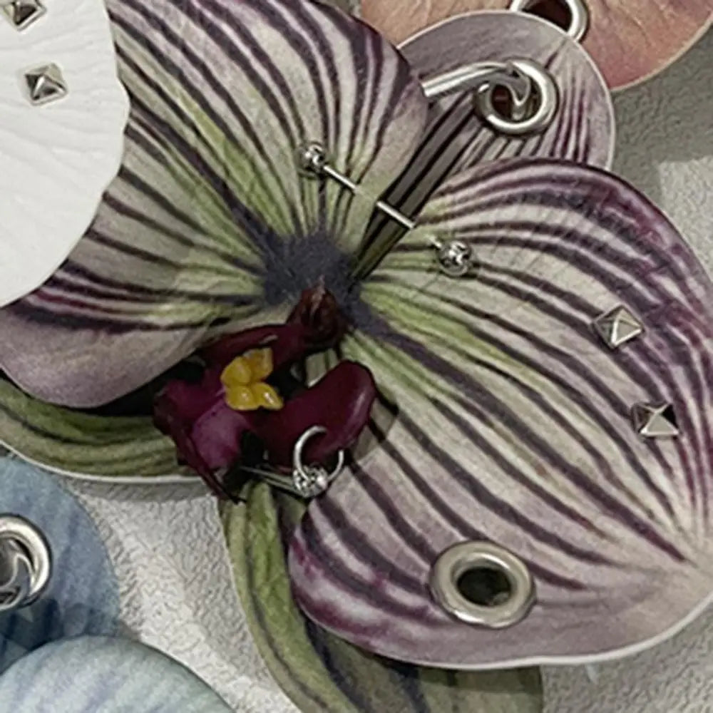 Phone Charms Phalaenopsis Orchid Keychain Rivet Elegant Imitation Flower Pendant Fashion Decoration Bag Pendant Women Girls Zpaxo