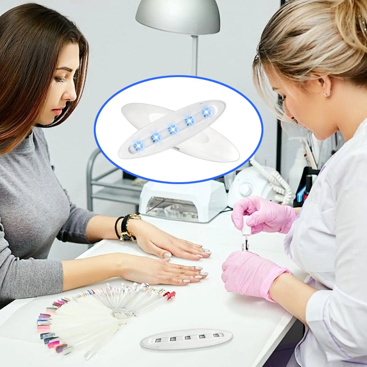 LED UV Lamp Beads Fast Curing LED UV Light Lamp Beads Manicure Accessories with Type-C Port for Gel Nails Home Salon Use Zpaxo