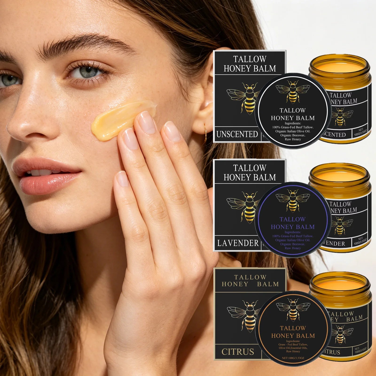 Beef Tallow & Honey Balm – Moisturizing Cream for Dry Skin Skin Moisturizing Balm Zpaxo