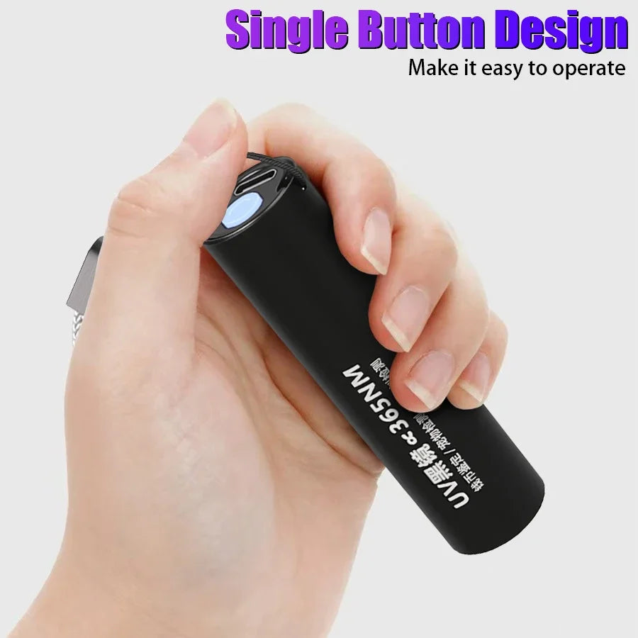 365nm UV Blacklight Flashlight – USB Rechargeable Torch UV Blacklight Flashlight Zpaxo