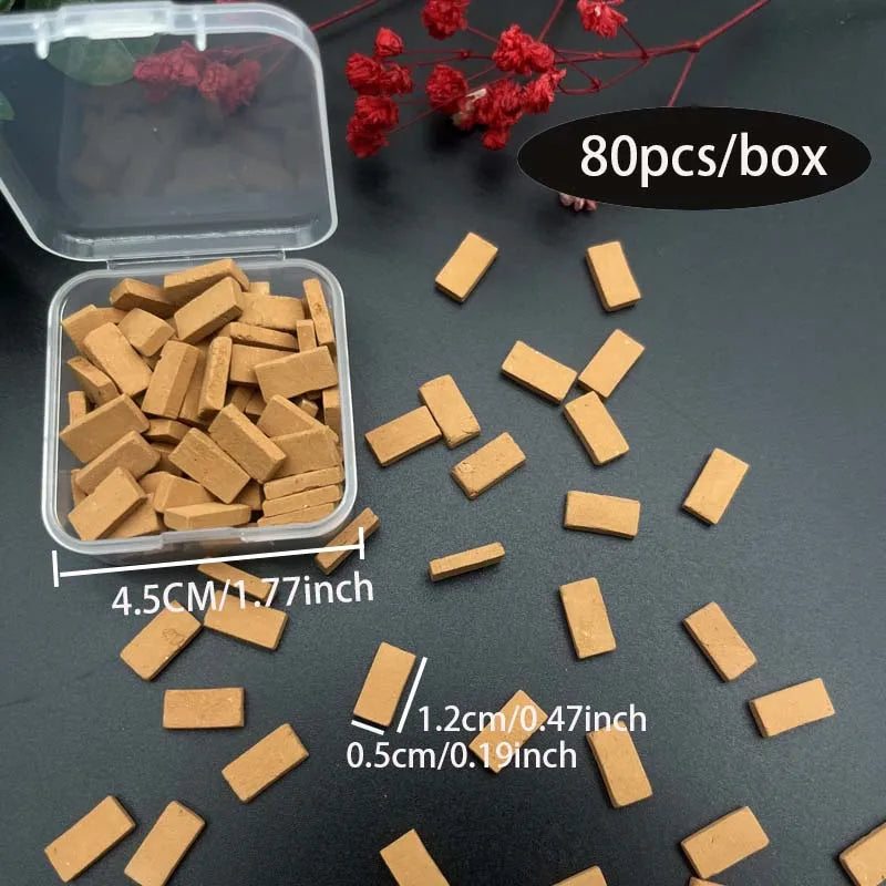 Miniature Red Bricks 1:35 Scale – Dollhouse & Diorama Crafts Miniature Model Bricks Zpaxo orange