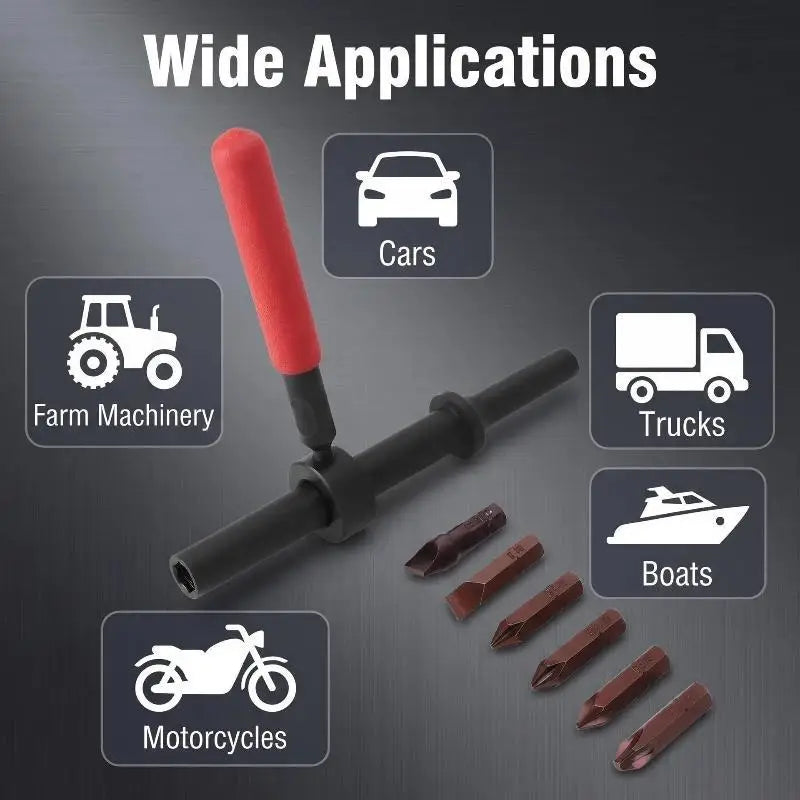 6-Piece Impact Screwdriver Set | Carbon Steel T-Bar Driver