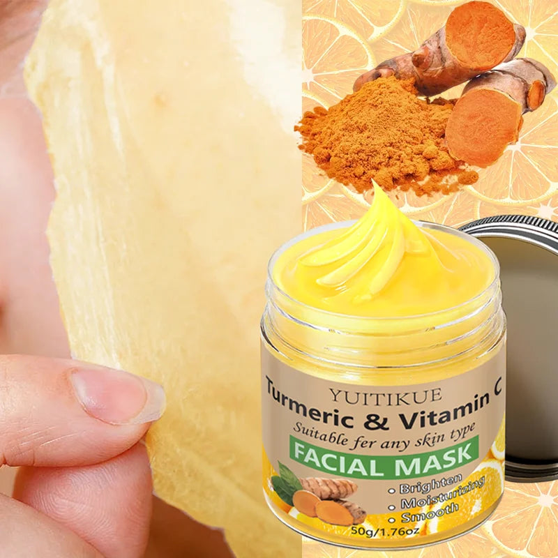 YUITIKUE Turmeric & Vitamin C Face Mask – Brightening Peel Face Peel Mask Zpaxo