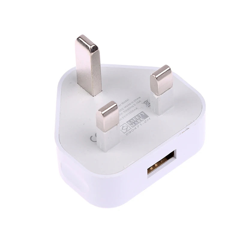 UK 3-Pin Dual USB Wall Charger – Fast Charging 5V 2.1A USB Wall Charger Zpaxo 1 USB Port