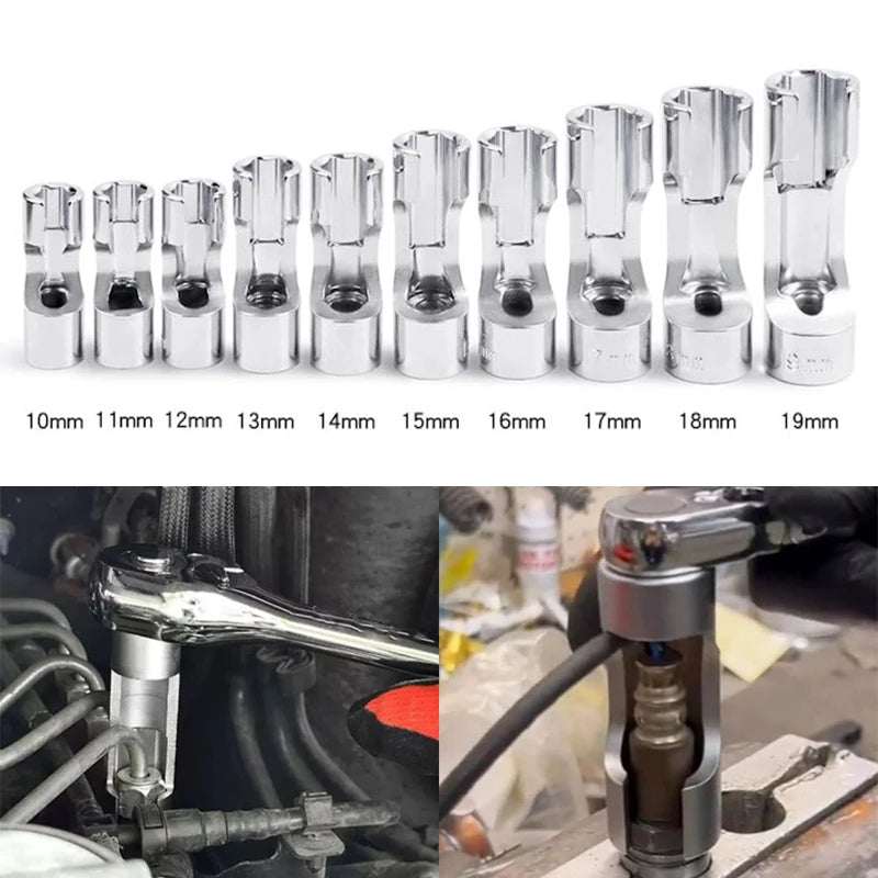 Diesel Injector Pipe Wrench 10–19mm Fuel Line Socket Tool