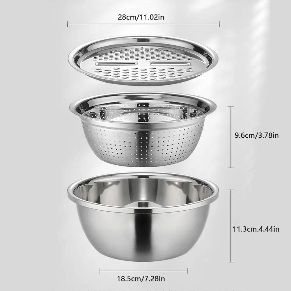 Colander Strainer Set, Salad Spinner Fruit Vegetable Rice Washing Strainer Basket Bowl, Rice Rinser Food Graters with Container Zpaxo 28cm United States