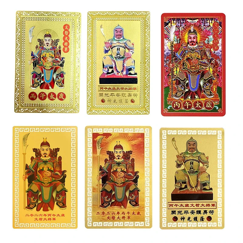 Portable Protective Gift 2026 Tai Sui Amulet Card Horse Year Feng Shui Taisui Prayer Gold Card Bring In Wealth Health Good Luck Zpaxo