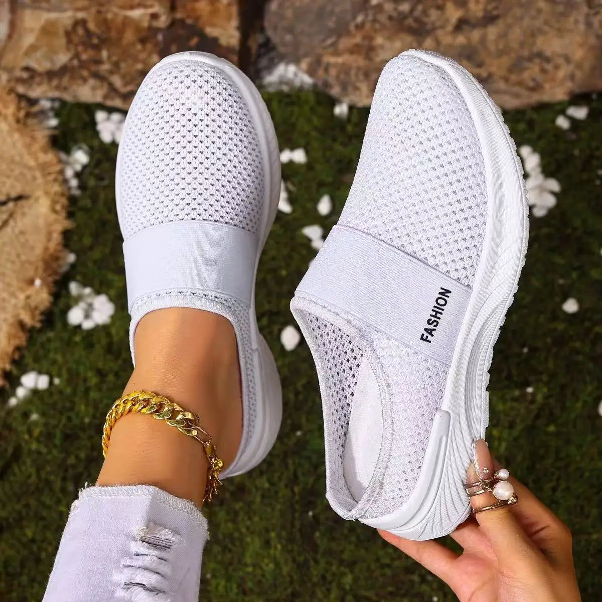 Women'S Casual Sports Shoes,Slip-On Breathable Lightweight Outdoor Walking Shoes,Comfortable Casual,Suitable for Summer Outdoor Zpaxo
