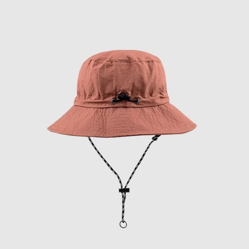 1pc Anti-Sun Hat Mountaineering Hat Thin Stowable Sunproof Waterproof Sun Shading Quick Dry Bucket Shape Summer Camping Hiking Zpaxo Red