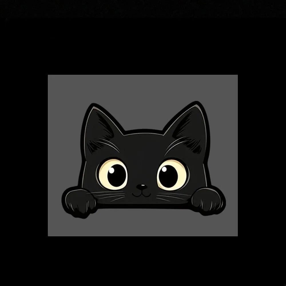 Cartoon Black Car Window Decals Peek-a-boo PVC Funny Kitty Waterproof Zpaxo