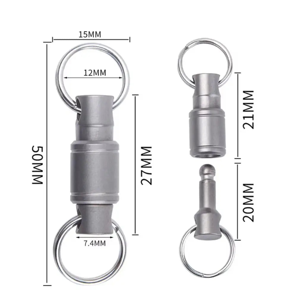 Double Ring Titanium Alloy Keychain Detachable Design Mini Mini Rotary Buckle Rotary Mechanism Quick Release Keychain Zpaxo