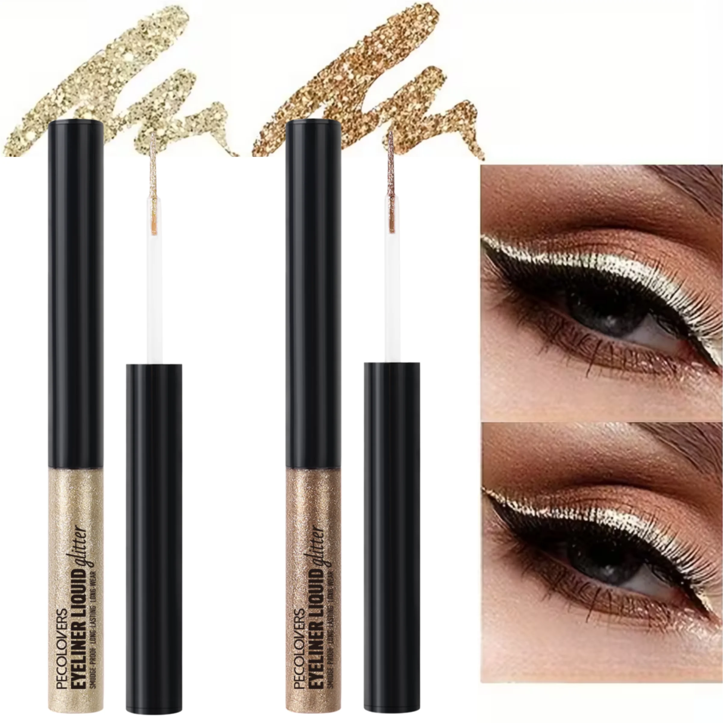 Golden Sparkle Two Shimmering Eyeliner Eyeshadow Waterproof