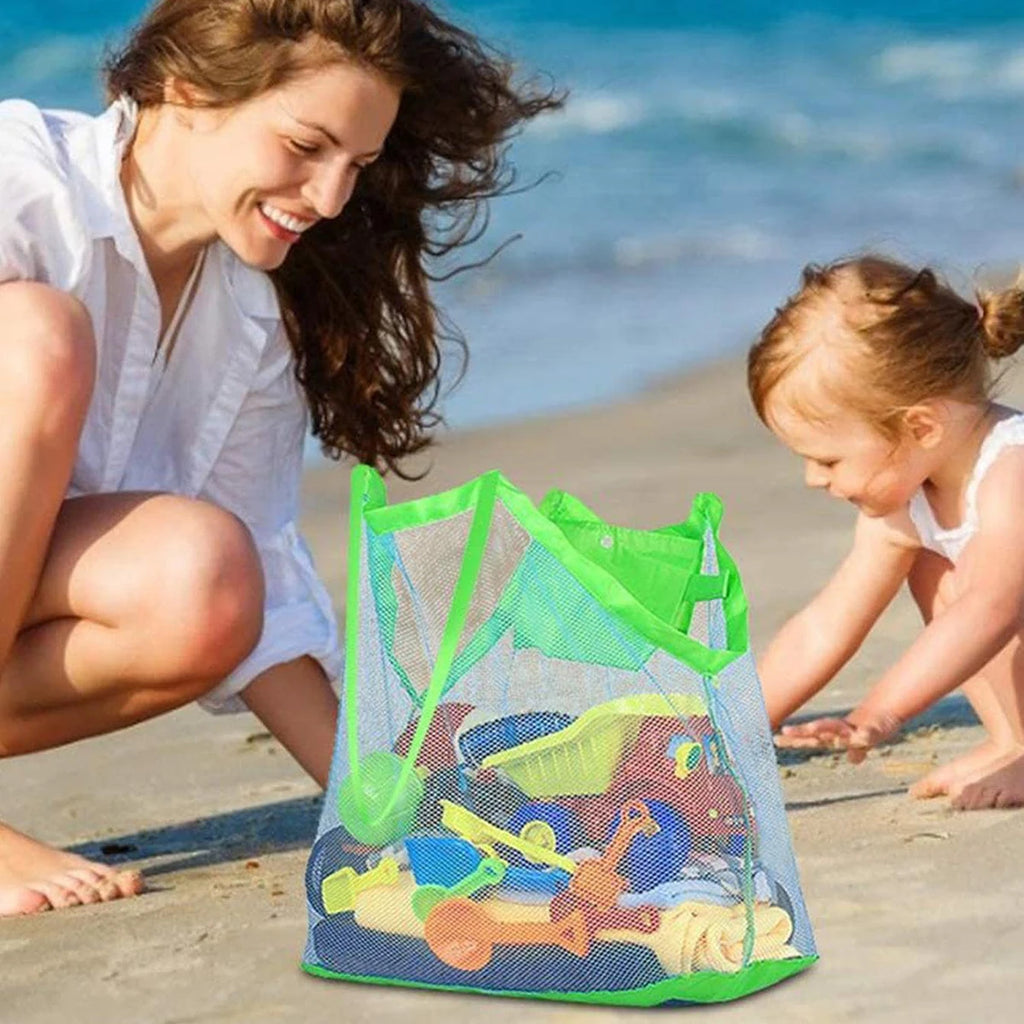 Children Sand Away Protable Mesh Bag Kids Bath Toys Storage Bags Swimming Large Beach Bag for Towels Women Cosmetic Makeup Bag Zpaxo