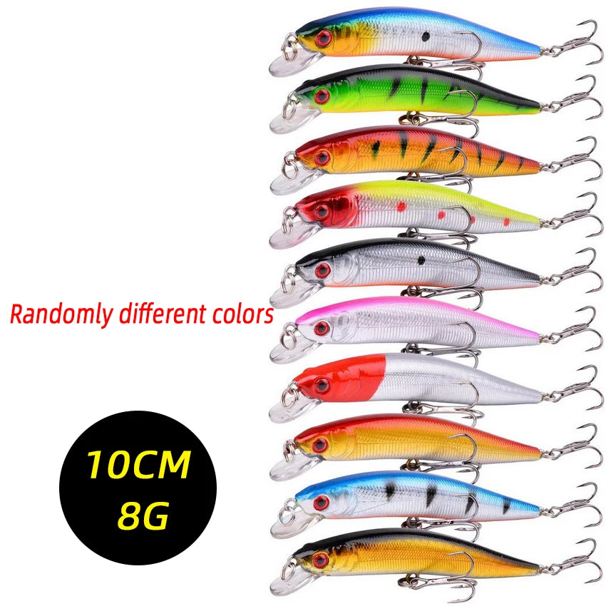 3/5/8 PCS Fishing Lure Set – Minnow, Crankbait & Wobbler Kit Fishing Lure Set Zpaxo FS0042 8pcs Random Colors