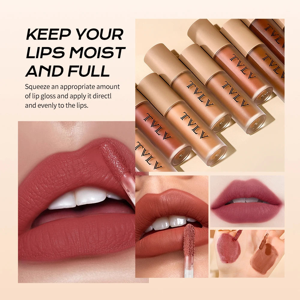 Matte Velvet Lip Gloss Silky Smooth Texture Long-lasting Natural