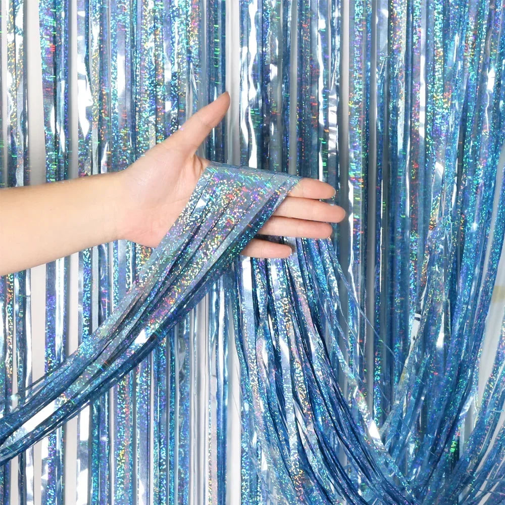 Gold Foil Curtain Fringe Pink Backdrop Party Back Drop Photo Booth