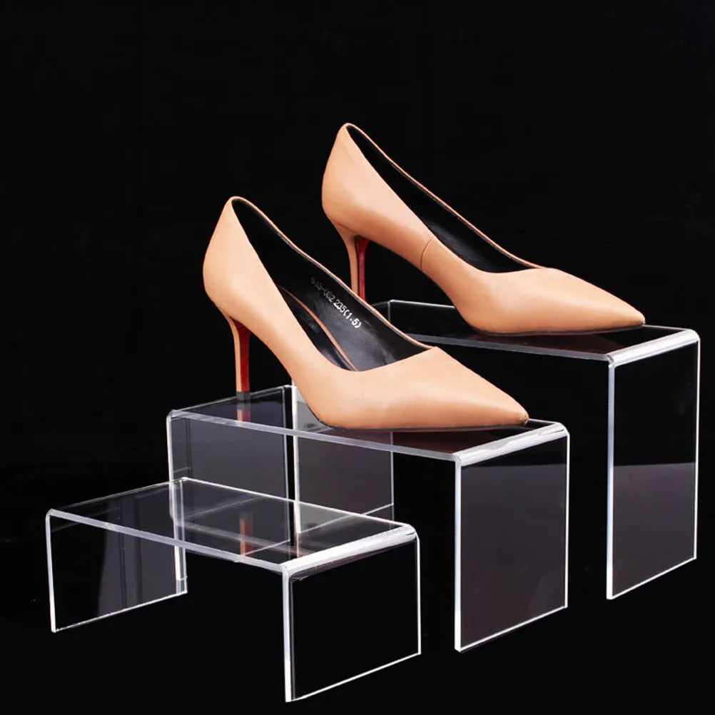 Clear Acrylic Display Risers Shoes Cosmetics Jewelry Organizers