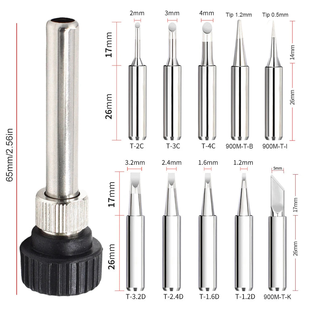 Solder Iron Tip W Welding Sleeve 900M Lead-free Replaceable Soldering