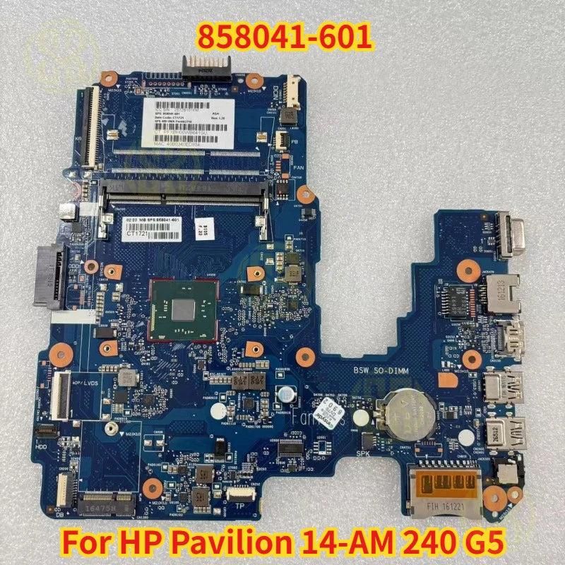 858041-601 HP Pavilion 14-AM 240 G5 Laptop Motherboard N3710 CPU