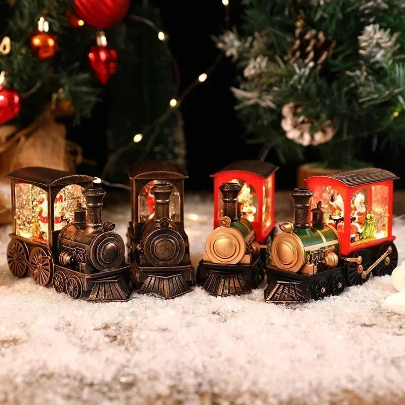 Christmas Train Music Box Water Globe with LED Lights Gift Christmas Music Box Zpaxo