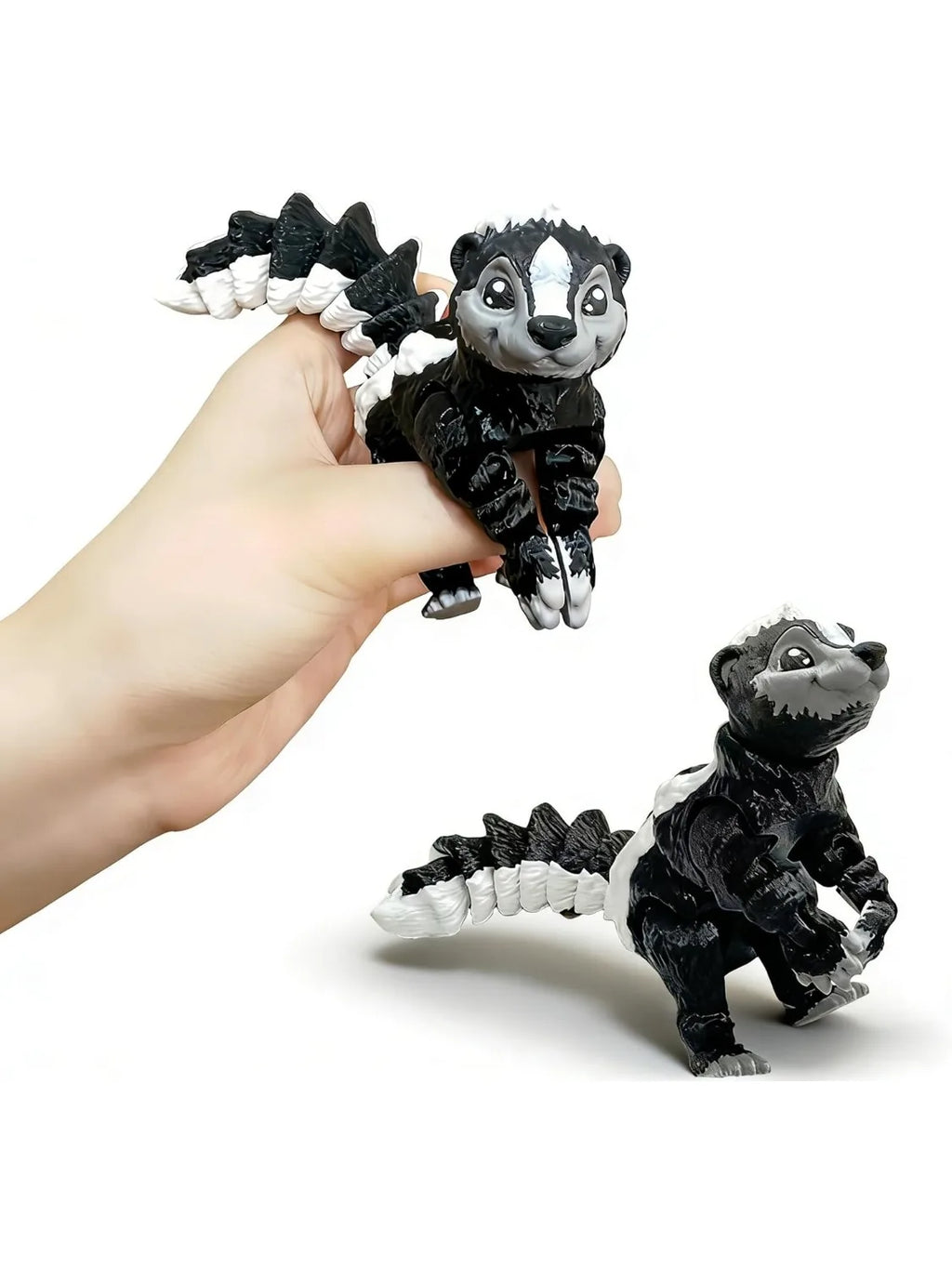 3D Printed Skunk Animals Flexible Articulated Stuff Home Office Decor Zpaxo black