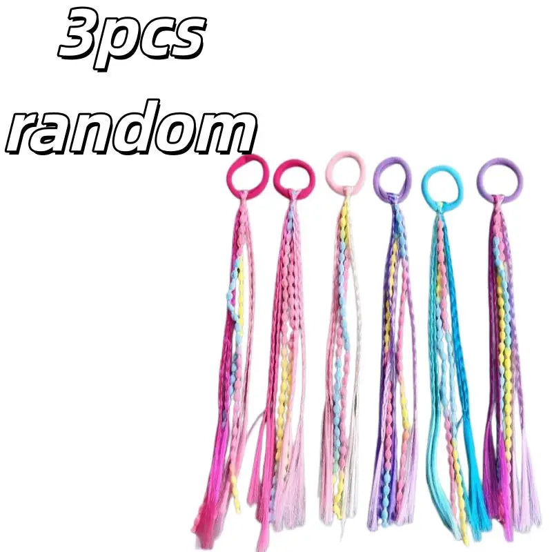 3pcs random Multi-Color Hair Braids – Wig Braids, High Ponytail & Boxing Braid Bands, Additions Set Zpaxo 3pcs random S