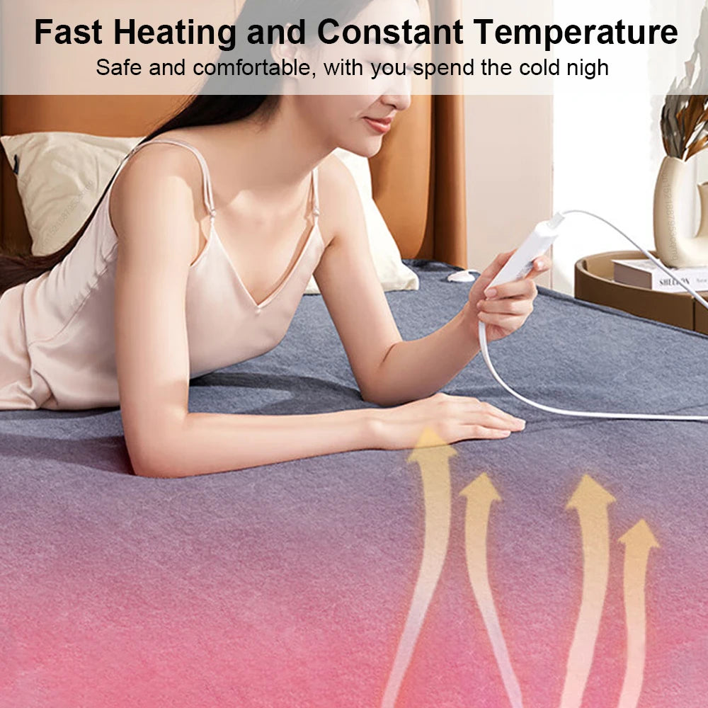 Electric Heating Blanket Automatic Thermostat Double Body Warmer Bed
