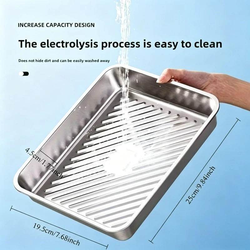 Stainless Baking Trays 2 Lids Non-stick Easy-clean Perfect Roasting