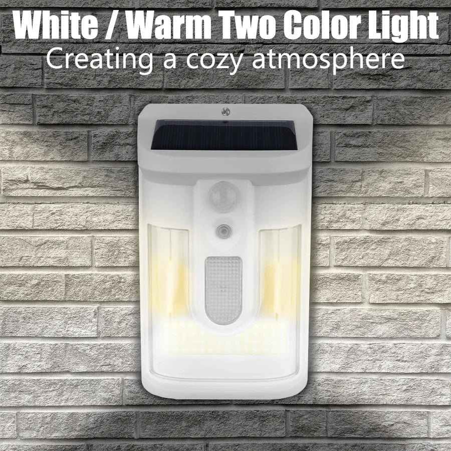 Solar PIR Motion Sensor Wall Light – 18650 LED Outdoor Lamp