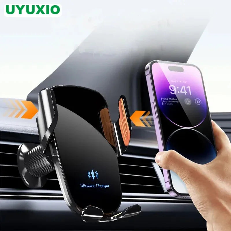 UYUXIO Fast Charging Wireless Car Charger Air Vent Phone Holder